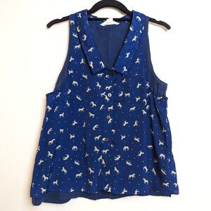 BCBGGeneration Collared Sleeveless Lined Blouse - Size S